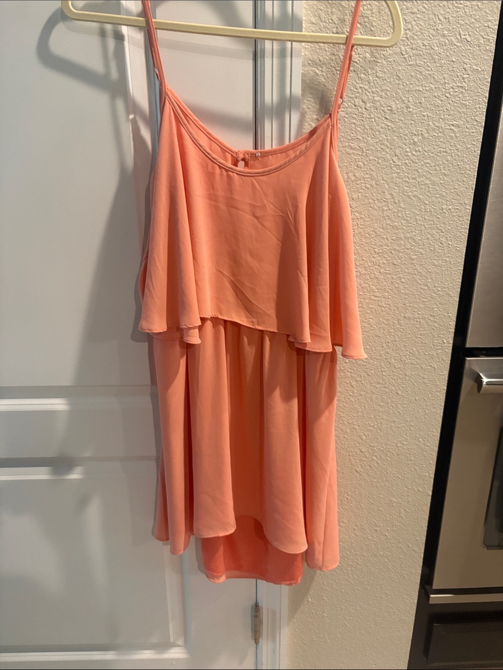 Lovers + Friends Peach Layered Backless Spaghetti Strap Dress